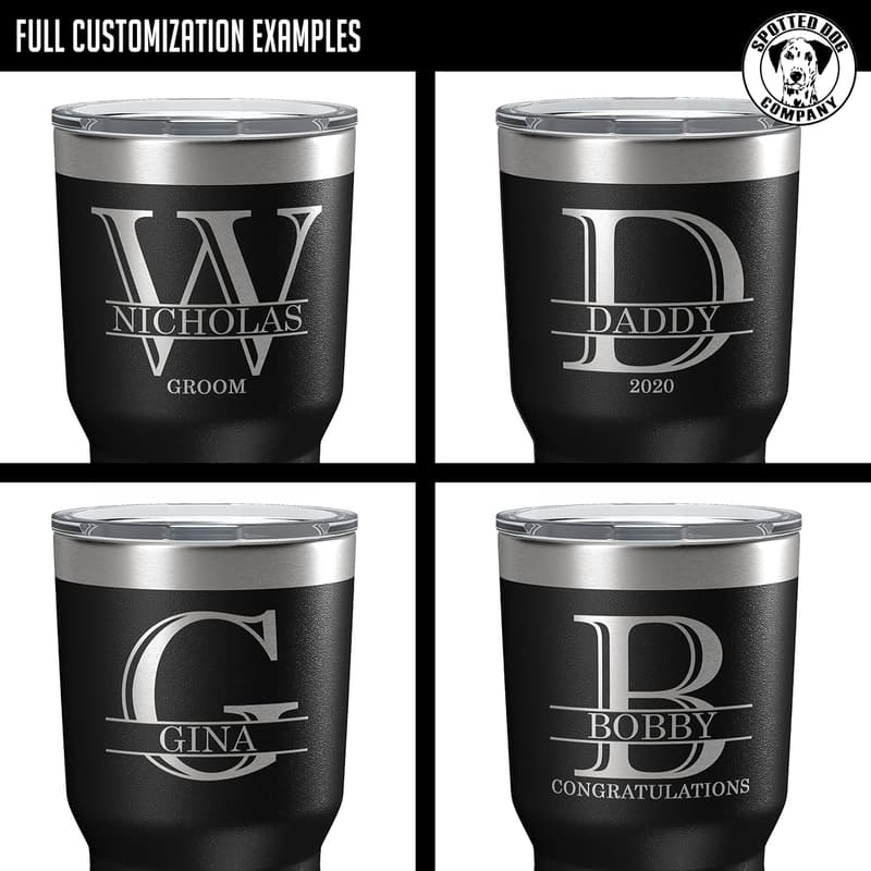 Customized 30oz Insulated Tumbler with Lid - Black