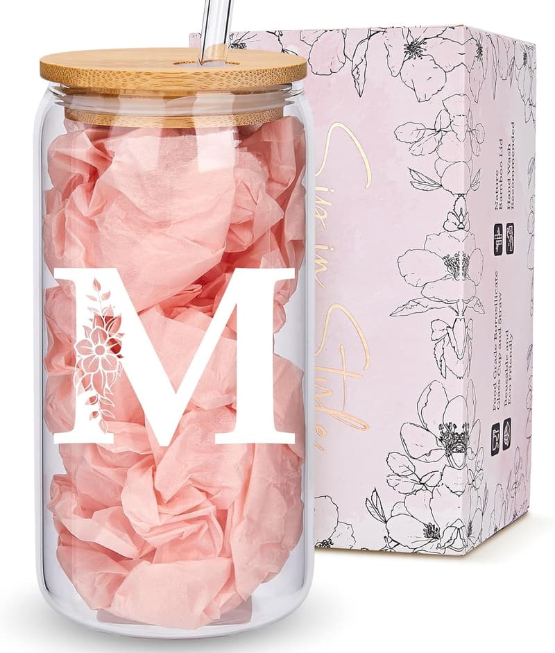 Personalized Monogrammed Glass Tumblers for Women