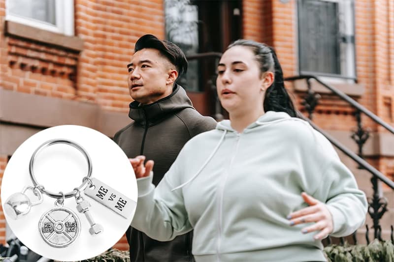 Fitness Keychain Gift for Women and Men - Uplifting Weight Loss Gift