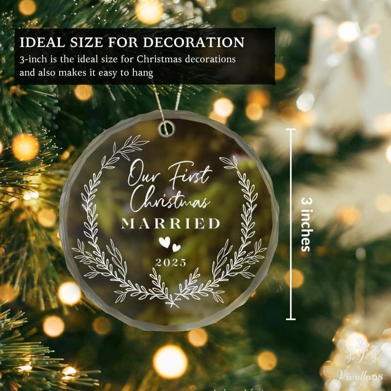 2025 First Christmas Married Ornament for Couples