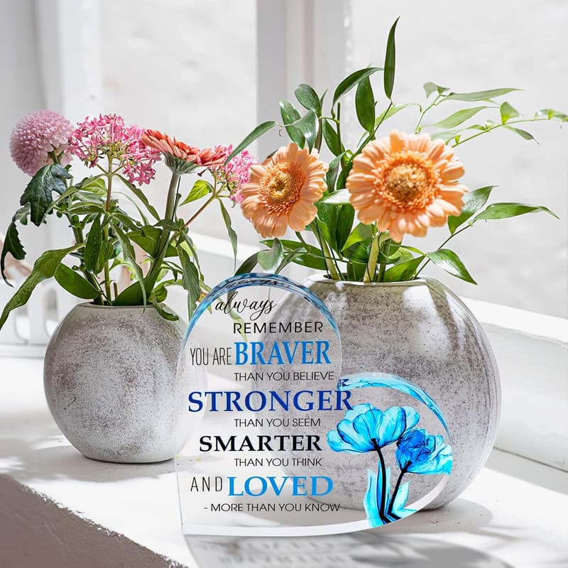 Inspirational Acrylic Heart Desk Decor for Men and Women