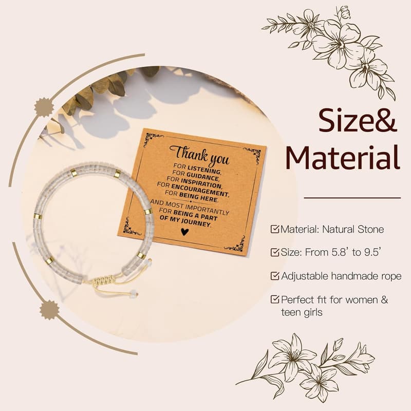 Teacher Appreciation Natural Stone Bracelet for Women