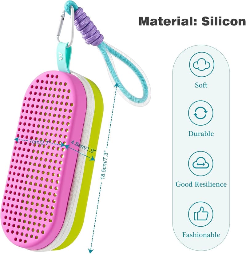 Silicone Swim Goggle Case with Drain Hole