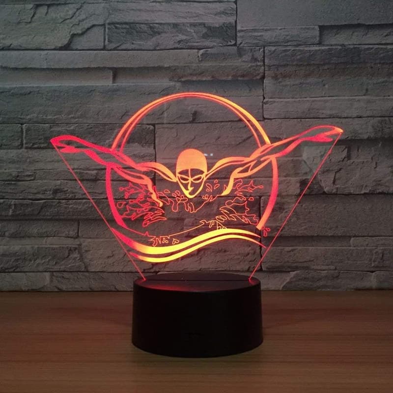 3D Swimming LED Night Light with Remote - Color Changing Decor