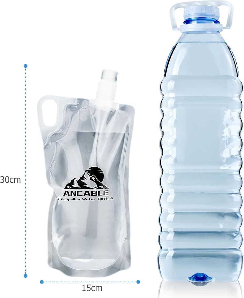 Collapsible 33oz Water Bottles - 4-Pack, BPA-Free for Hiking