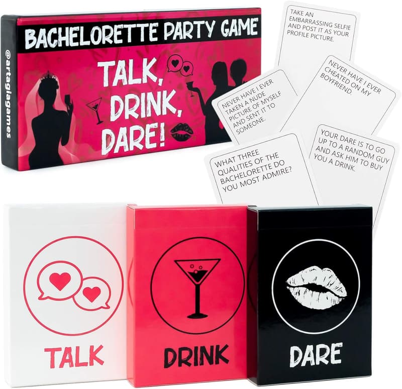 Bachelorette Party Games | 3-in-1 Fun Drinking & Dare Set