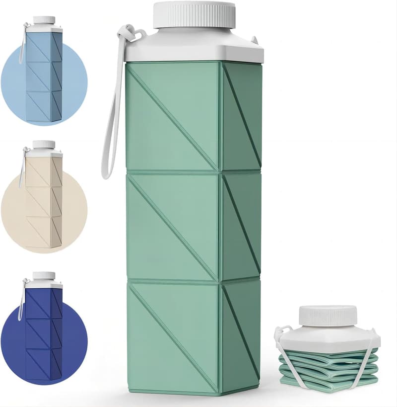 Leakproof 24.3oz BPA-Free Collapsible Water Bottle - Sage Green