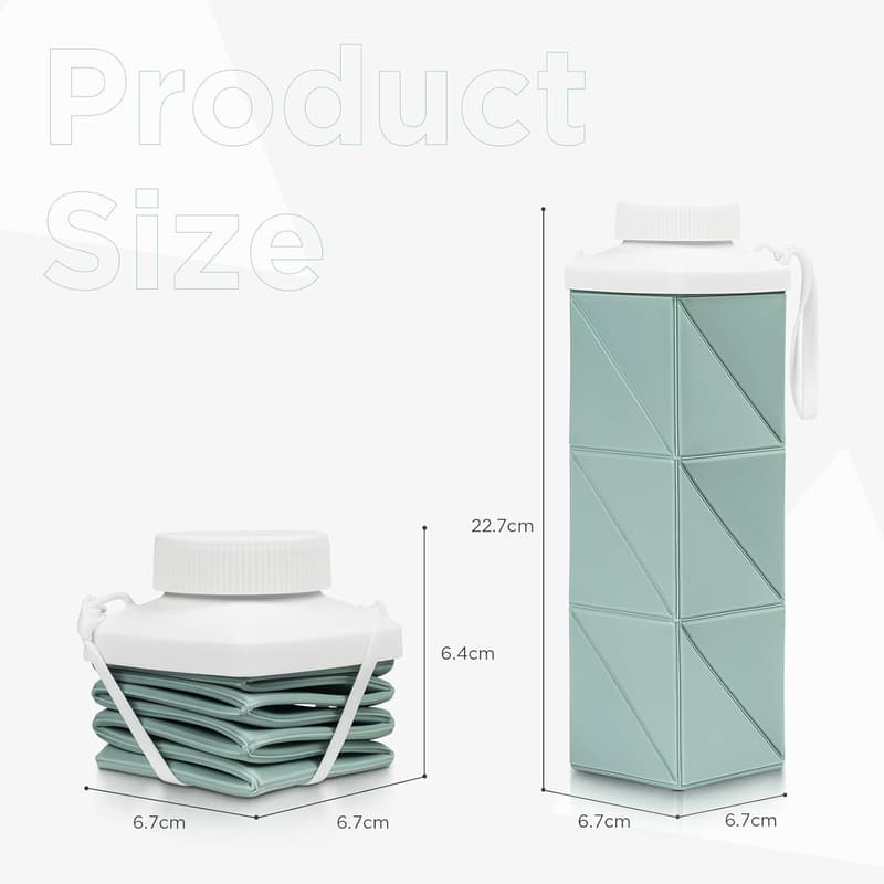 Leakproof 24.3oz BPA-Free Collapsible Water Bottle - Sage Green