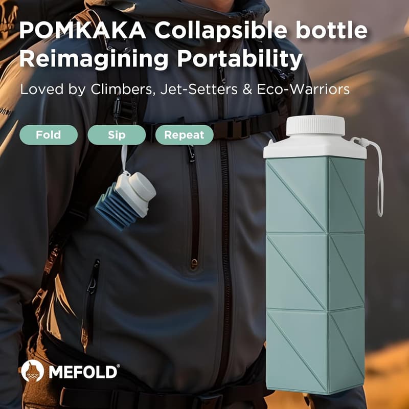 Leakproof 24.3oz BPA-Free Collapsible Water Bottle - Sage Green