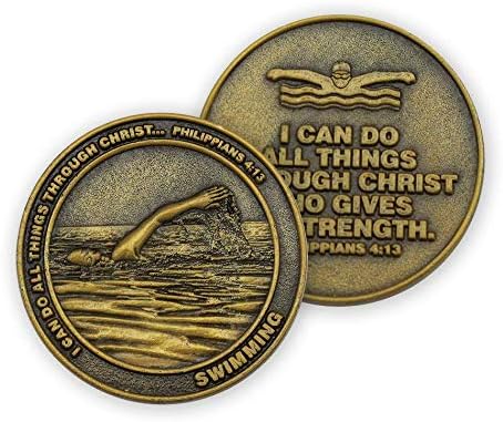 Christian Sports Coin for Young Athletes – Antique Gold Plated
