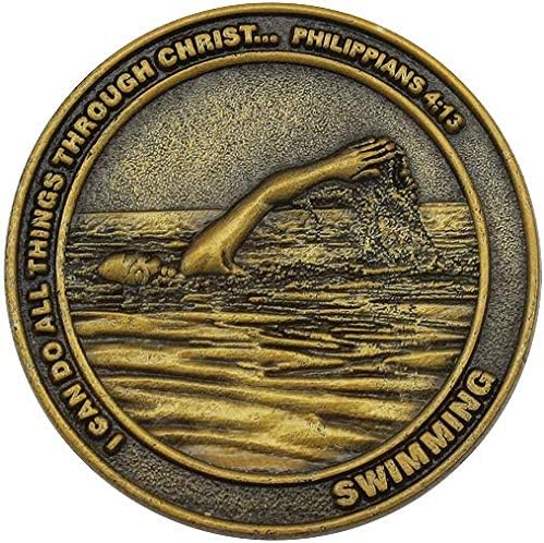 Christian Sports Coin for Young Athletes – Antique Gold Plated