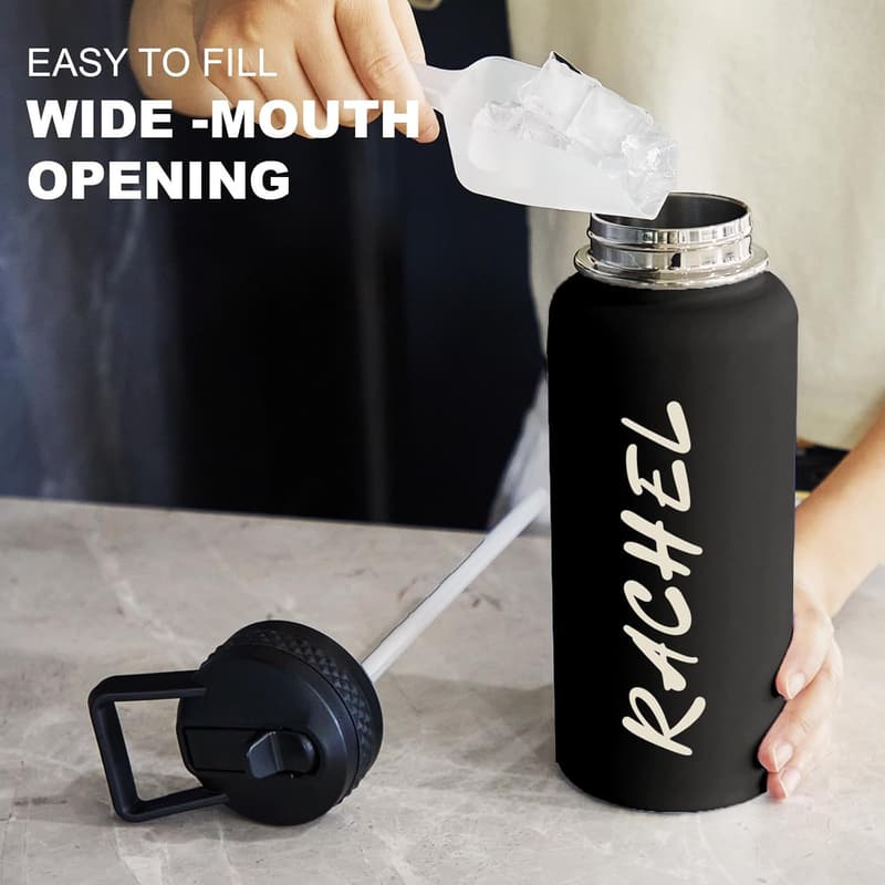 Personalized 32oz Stainless Steel Water Bottle with Photo Print