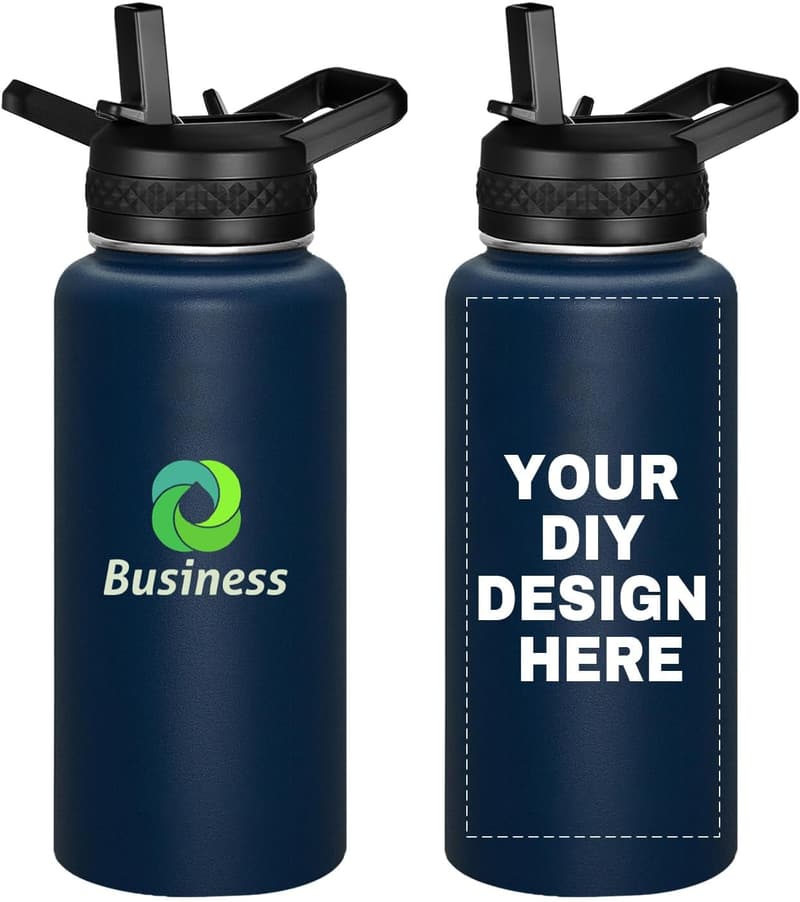 Personalized 32oz Stainless Steel Water Bottle with Custom Print