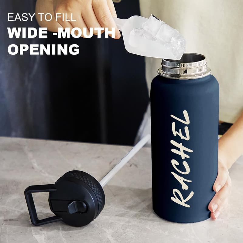 Personalized 32oz Stainless Steel Water Bottle with Custom Print