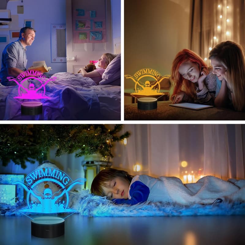 3D Swimming Night Light with Remote - Gifts for Kids
