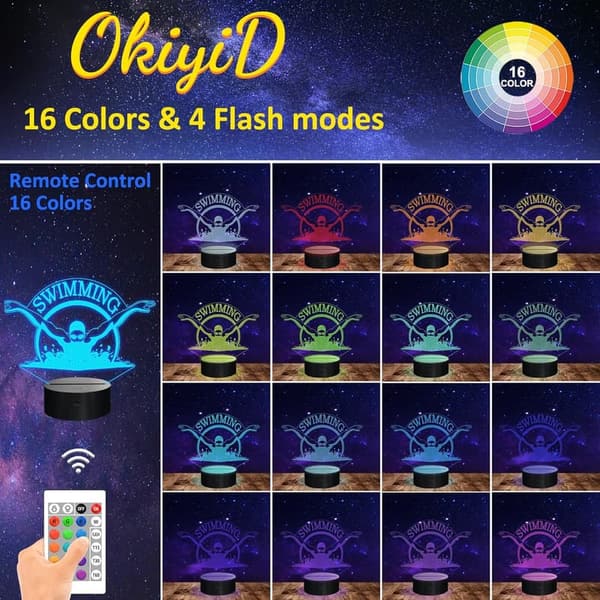3D Swimming Night Light with Remote - Gifts for Kids