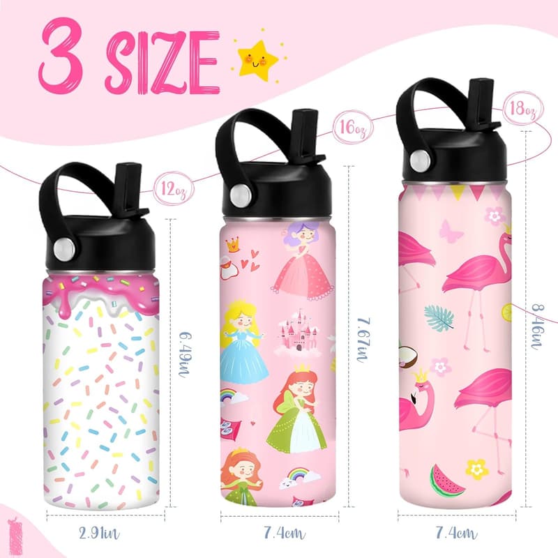 Personalized Photo Water Bottle for Men and Women, 12-18 oz