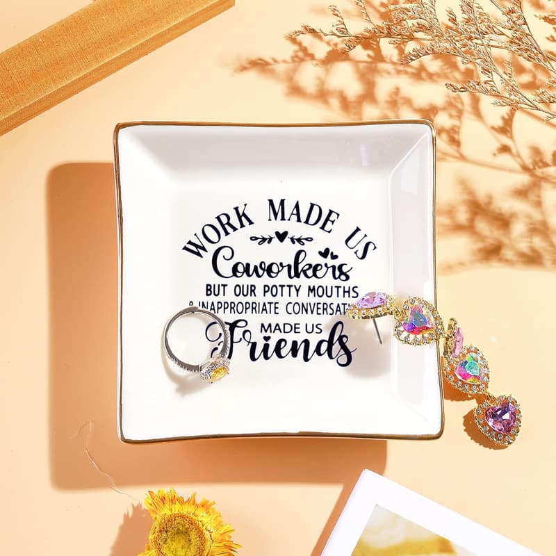 Farewell Gift Ring Dish for Coworkers - Friendship Theme