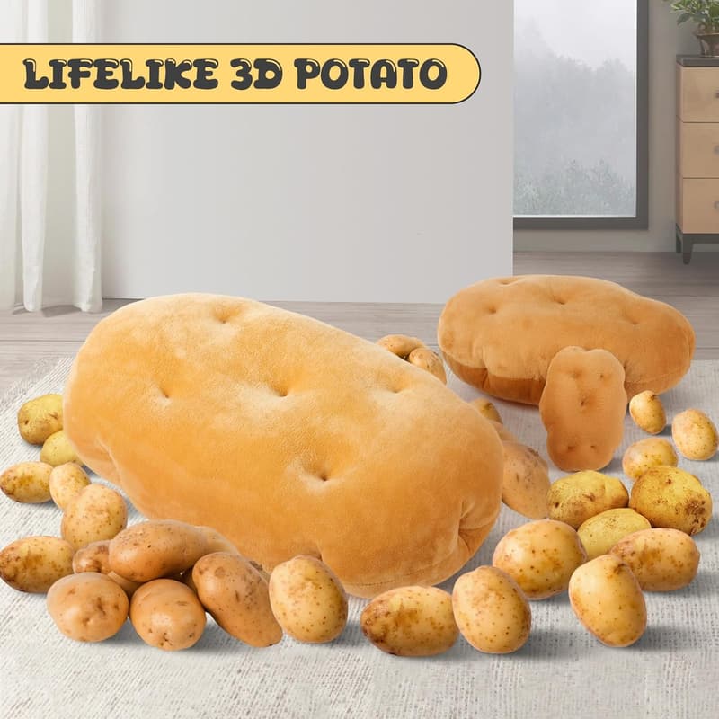 Decorative 3D Potato Plush Throw Pillow (16.93 inches)