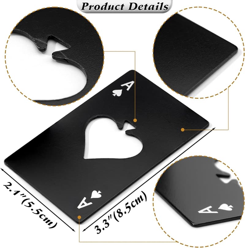 Wedding Party Stainless Steel Credit Card Size Bottle Opener - 6 Pcs