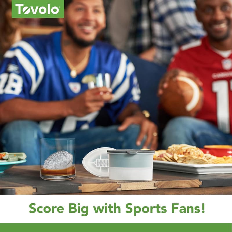 Football Shaped Ice Molds - Set of 2, Dishwasher-Safe