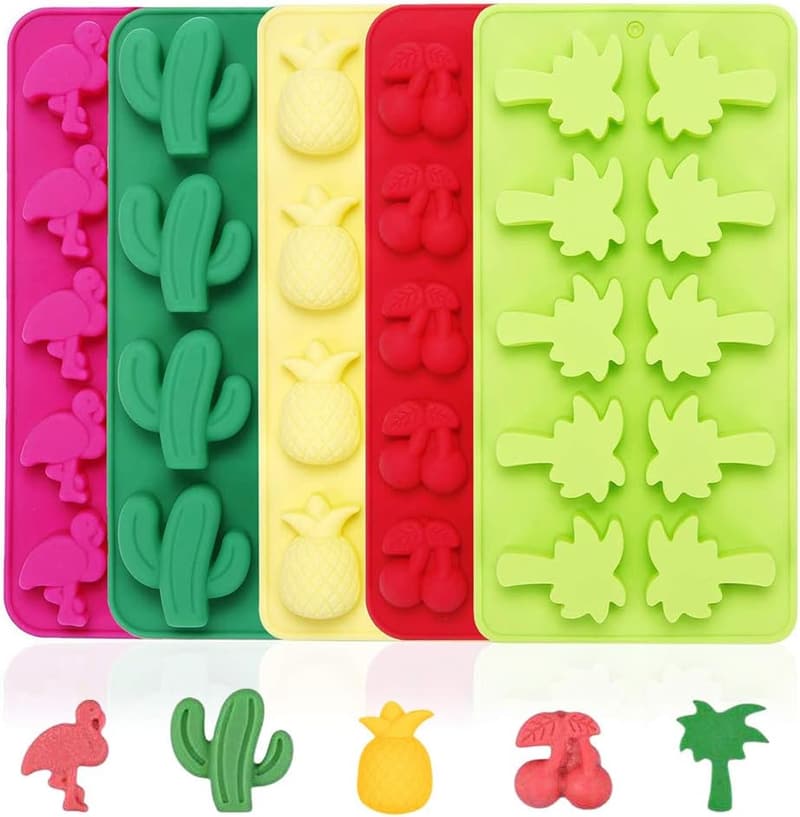 Hawaiian Tropical Silicone Ice Cube Tray Set – 5 Pack