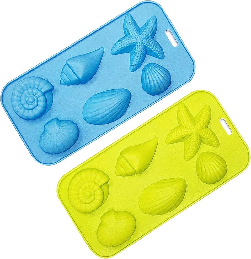 Silicone Starfish & Conch Ice Cube Molds - Set of 2