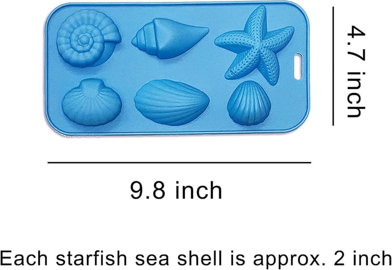 Silicone Starfish & Conch Ice Cube Molds - Set of 2