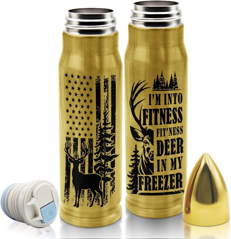 Father's Day 17 oz Hunter Bullet Tumbler Gift in Gold