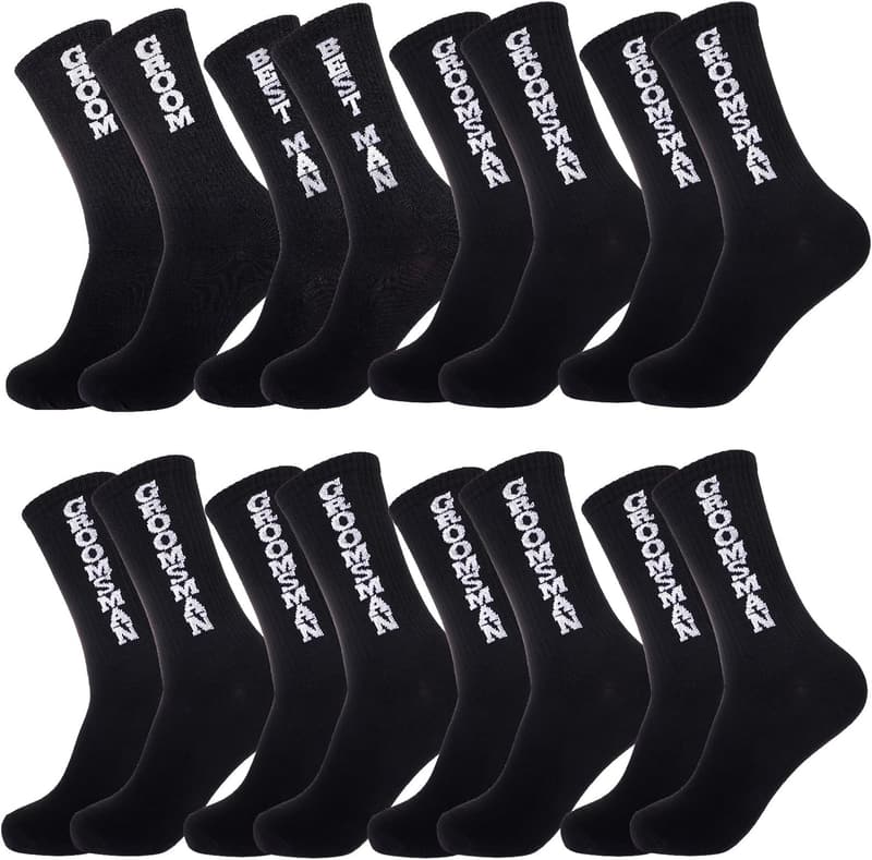 Groomsmen Gift Socks - 8 Pairs of Funny Proposal Socks