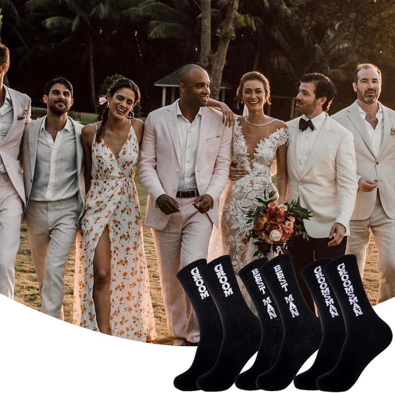 Groomsmen Gift Socks - 8 Pairs of Funny Proposal Socks