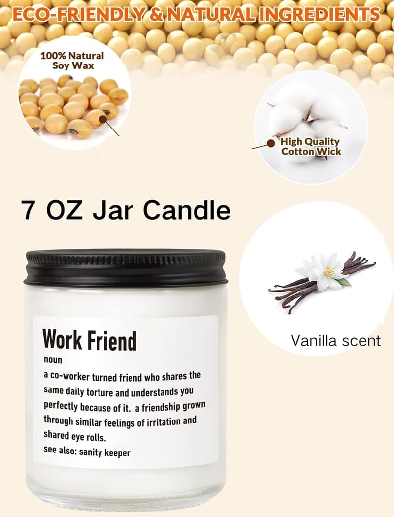 Goodbye Gift: Vanilla Soy Wax Candle for Coworkers