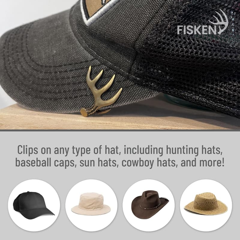 Hunting Gift: Durable Brass Hat Clip with 10-Point Antler Design