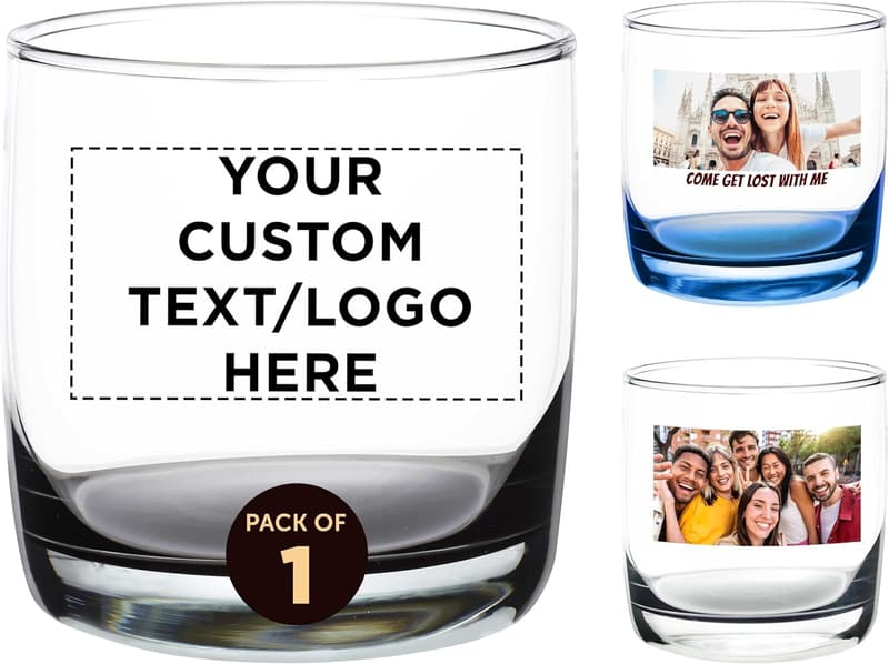 Personalized 10 oz Whiskey Glass - Heavy Base Old Fashioned