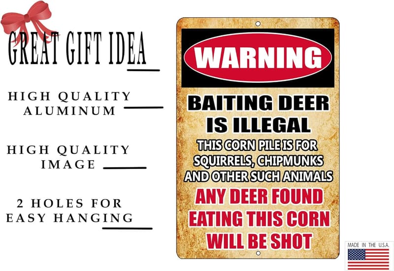 Warning Metal Tin Sign for Hunting Cabin or Man Cave Decor