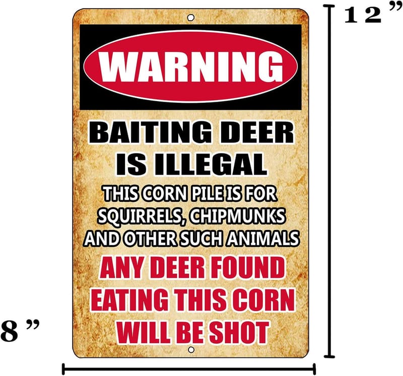 Warning Metal Tin Sign for Hunting Cabin or Man Cave Decor