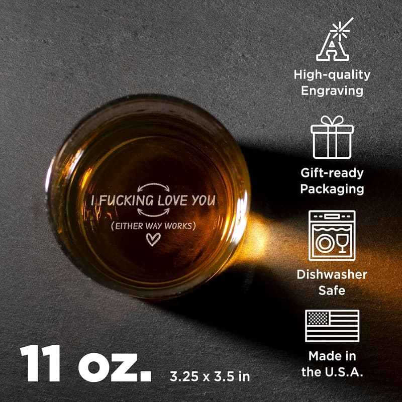 Personalized Engraved Whiskey Glass - Gift for Him