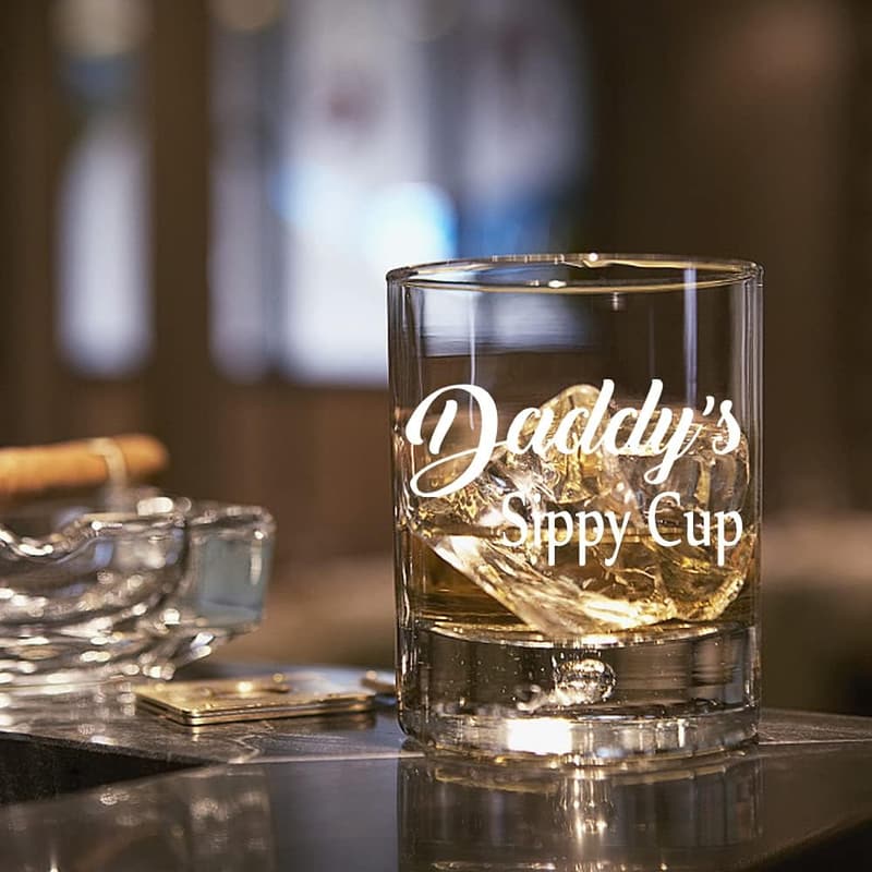 Father's Day Whiskey Glass - Funny Gift for Dad