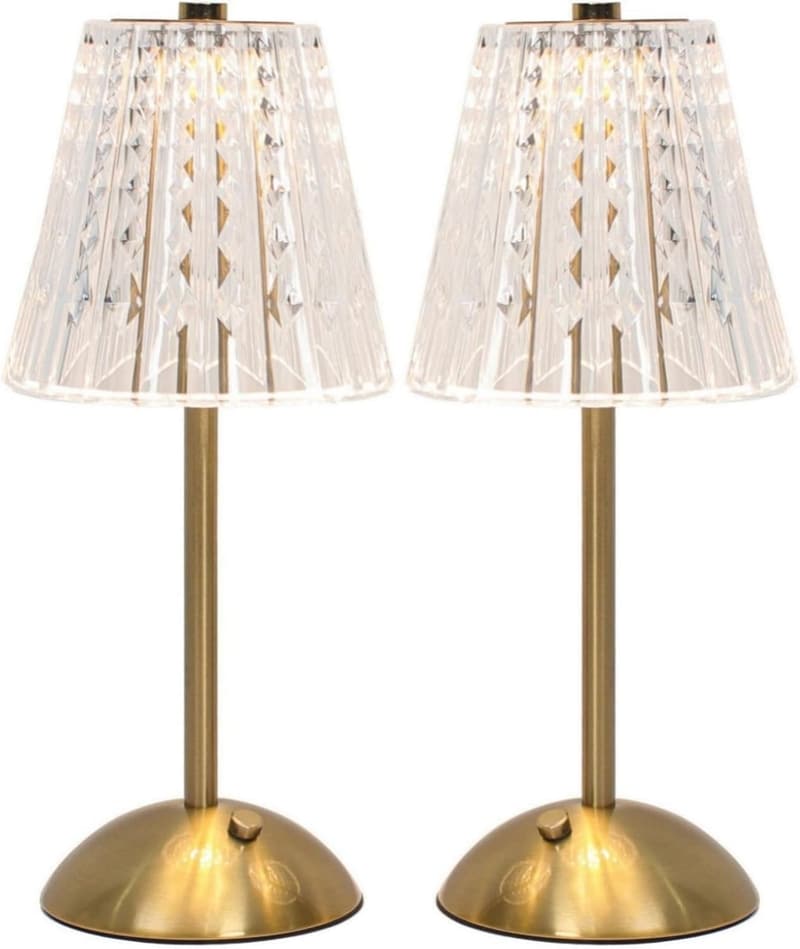 Rechargeable Crystal Table Lamp with Dimmable Touch Light