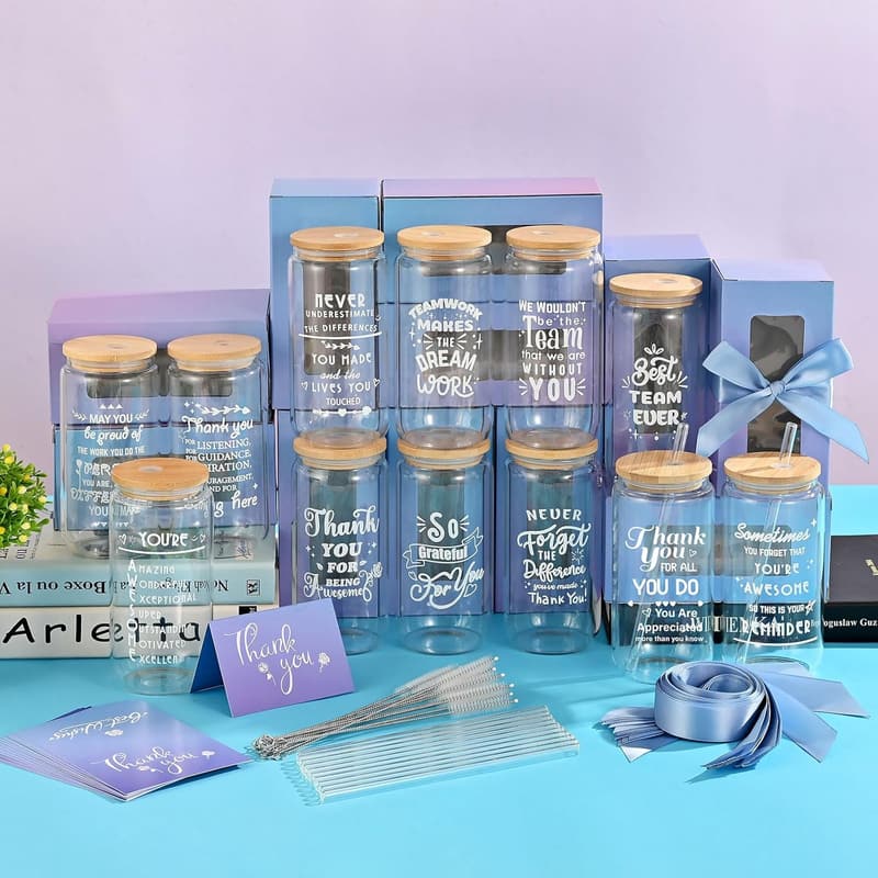 Personalized Employee Appreciation Beer Glass Set for Christmas