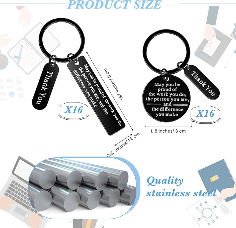 Employee Appreciation Keychain Gifts – 32 Pcs Bulk Set