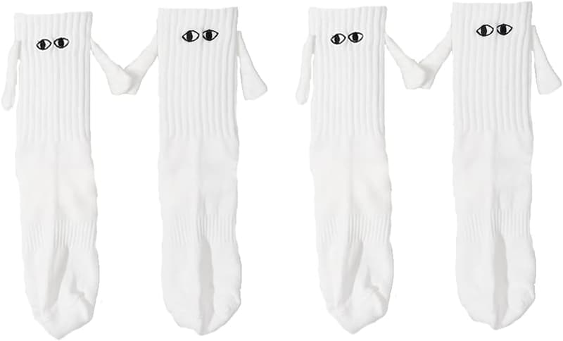 Funny Magnetic Couple Socks - 2 Pairs Holding Hands Design