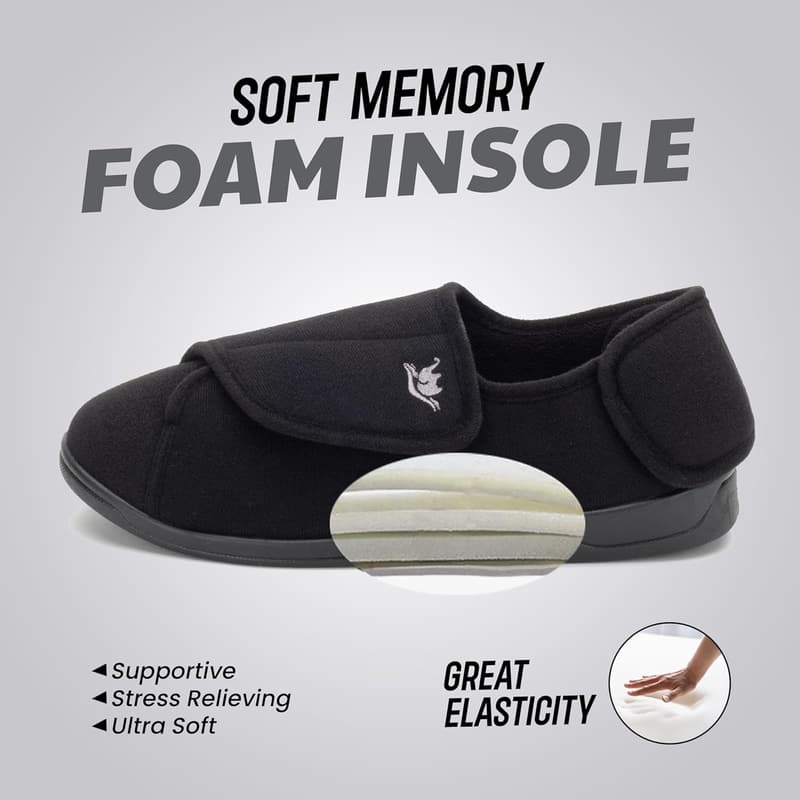 Men's Extra Wide Diabetic Slippers with Memory Foam