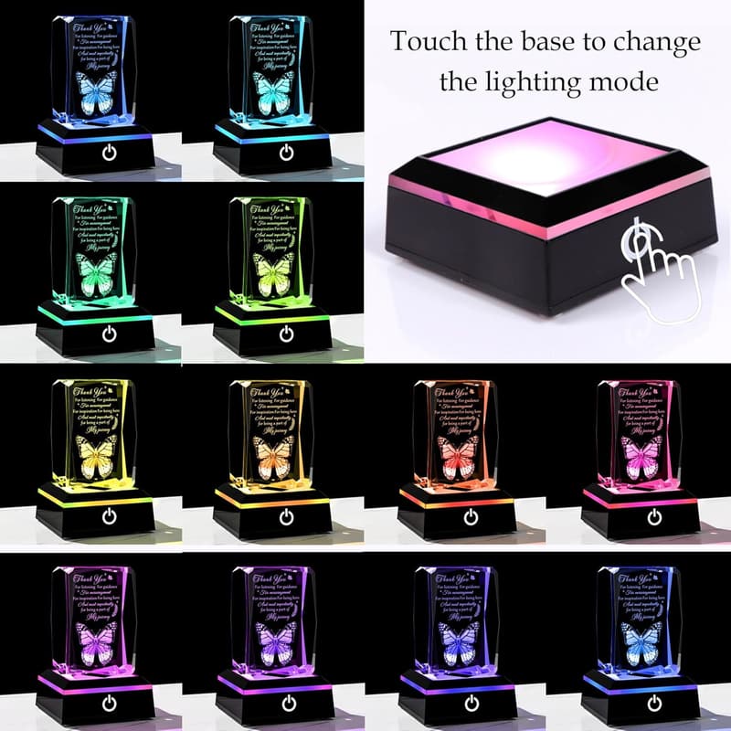 Thank You Gifts: 3D Crystal Butterfly Figurine for Women
