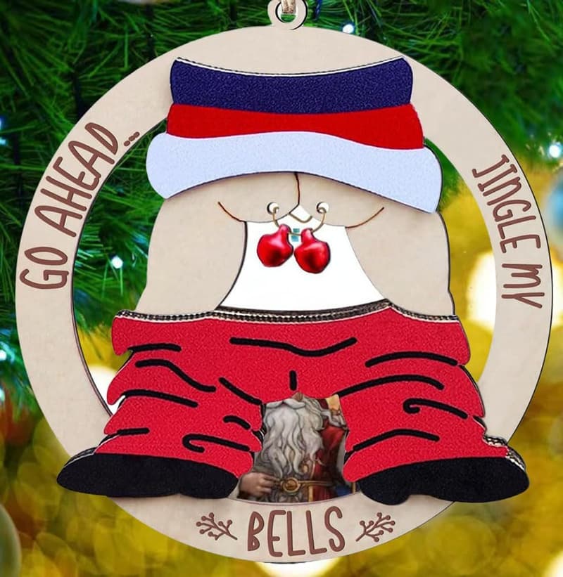 Naughty Wooden Ornament - Funny Gift for Dirty Santa 2024