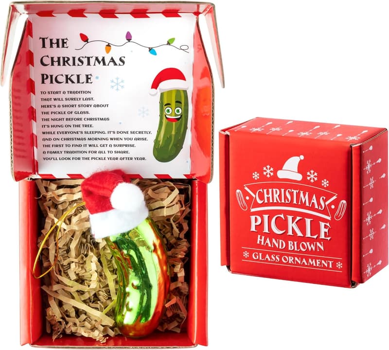 Christmas Pickle Ornament Decoration for Tree & Holiday Parties