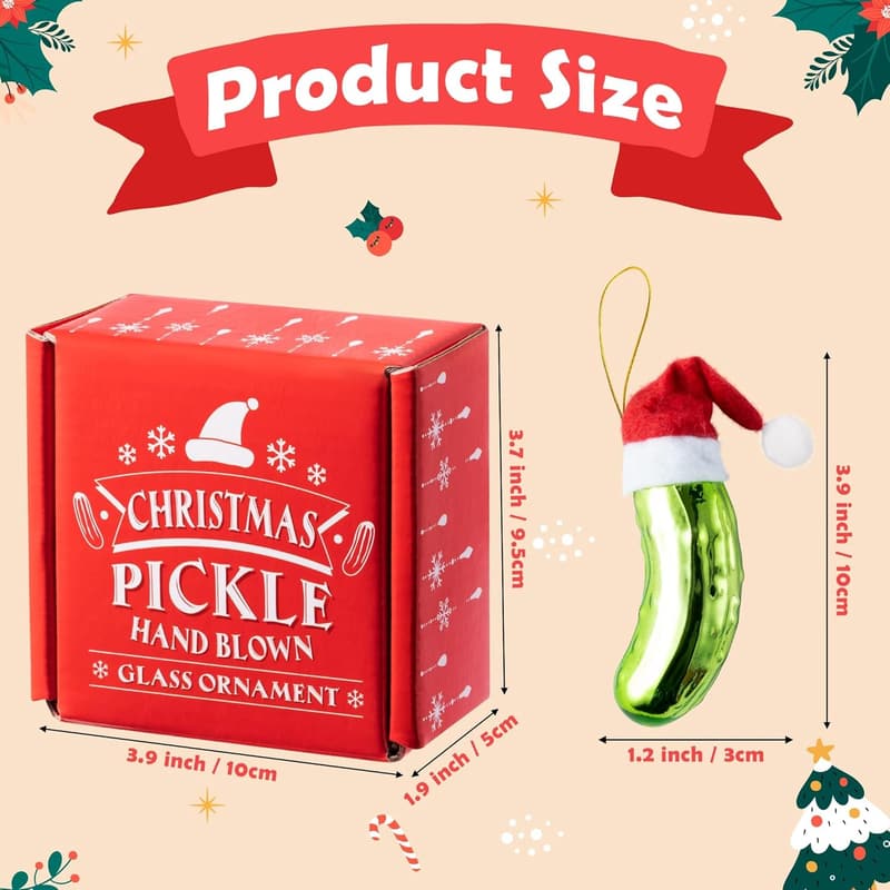 Christmas Pickle Ornament Decoration for Tree & Holiday Parties
