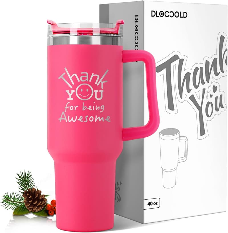 Thank You Tumbler for Coworkers - 40oz Hot Pink