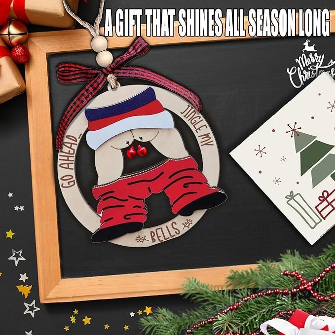 Funny Jingle Bell Christmas Ornaments 2024 - Gag Gifts for Adults