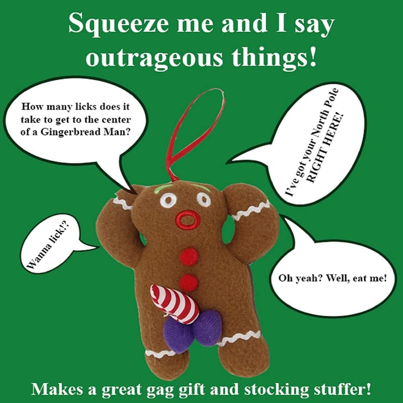 Funny Gingerbread Man Hanging Ornament for Adults